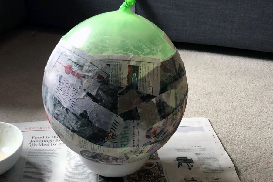 Создание миски из папье маше на основе из надувного шарика