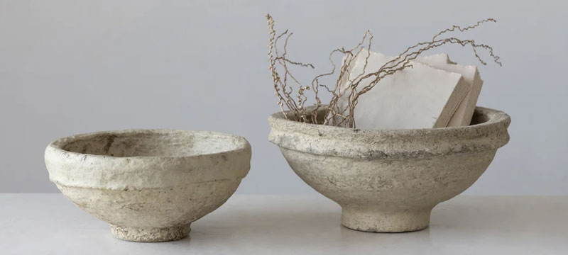 Декоративные миски из папье-маше в стиле примитивизм