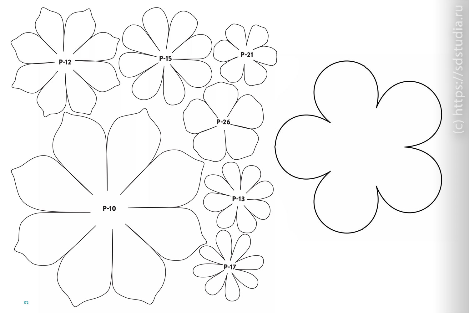 Трафареты для изготовления бумажных цветов своими руками