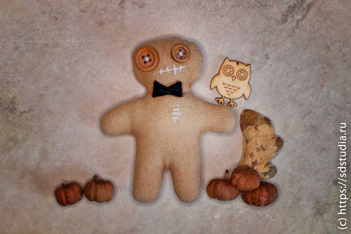 Текстильная куколка вуду своими руками из льняной ткани