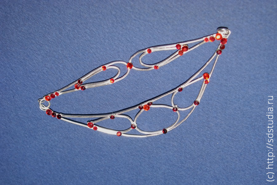 Серебряный венец из канители для куклы