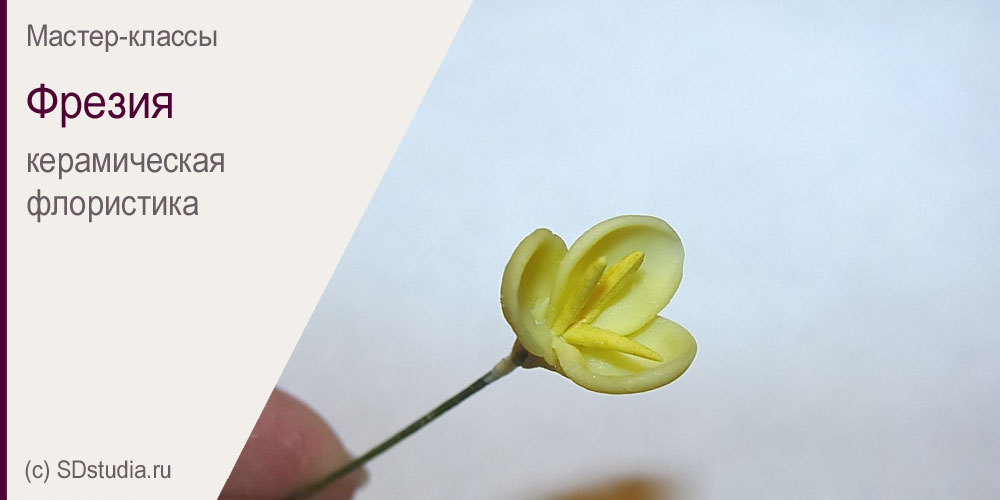 Лепка фрезии из самоотвердевающего пластика Modena Clay. Мастер-класс.