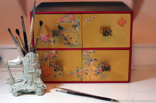 Декупаж в китайском этно-стиле, шкатулка
