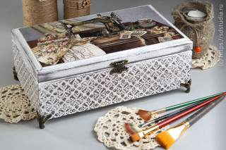 Деревянная шкатулка в технике декупаж