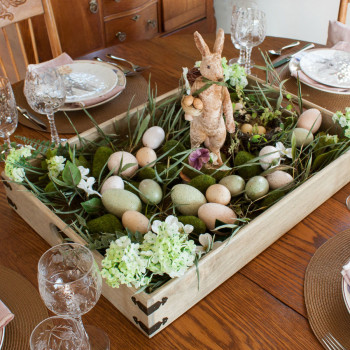 Декоративный поднос для пасхальной композиции