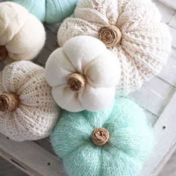 Декоративные тыквы вязаные на спицах