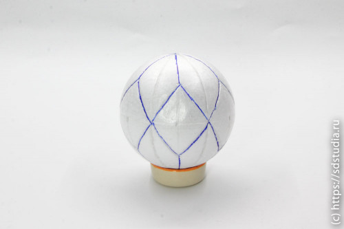 Шаблон кимекоми, первый вариант разметки шара