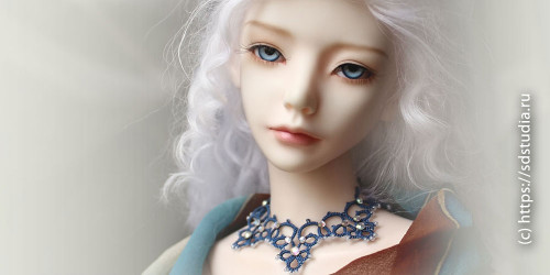 Миниатюрное кукольное ожерелье в стиле фриволите