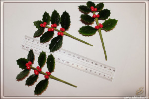 Остролист из пластика, собираем веточку, мастер-класс