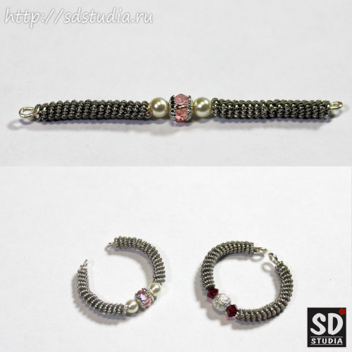Браслет для куклы в технике wire wrap