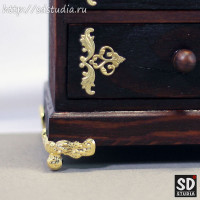 Комод для куклы миниатюрный деревянный формата 1:6