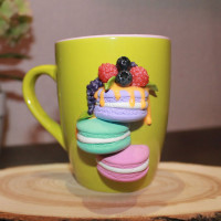 Миниатюра из полимерной глины, декор для чашки