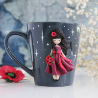 Миниатюра из полимерной глины, декор для чашки