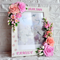 Миниатюра из полимерной глины, декор рамки для фотографии