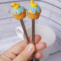 Миниатюра из полимерной глины, декор для чайной ложки