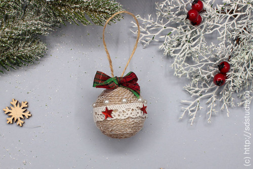 Новогодние игрушки из шпагата, ёлочные шарики