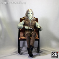 Мебель для куклы кресло-качалка кукольная формата 1:6