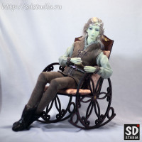 Мебель для куклы кресло-качалка кукольная формата 1:6