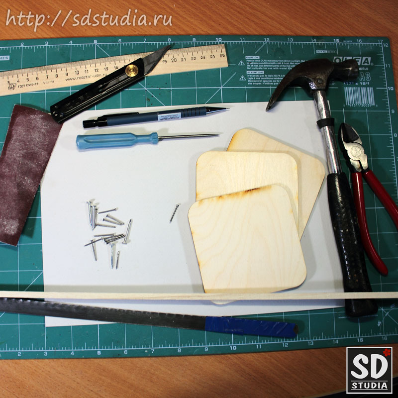 Необходимые материалы для создания кукольной этажерки, мастеркласс